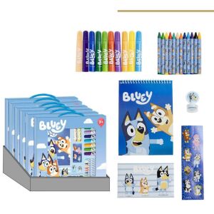 Bluey Zeichenset 26 Teile, Marker, Buntstifte, Malbuch, Stempel, Aufkleber - Schreibwaren