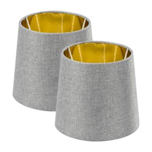 Set 2 Abajururi, E14, Gri/Auriu, Navaris, 53996.22.40 137427478 - Instalație electrică