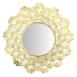 Złote lustro z metalową ramą 52 cm, dekoracyjne złote lustro z metalową ramą - Meble dla dzieci i młodzieży