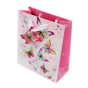 Punga cadou hartie L Colourful Butterfly 137427728 - Ambalaje cadouri