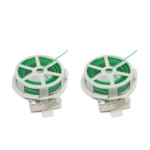 2 x 20 meter green and silver binding wire reels with cutter - Landscaping