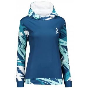 ALTISPORT női kék mintás kapucnis pulóver, elölnézet - Női pulóver