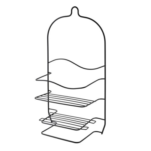CARL BLACK Fekete Fürdőszobai Polc - 3 szintes fém zuhanypolc