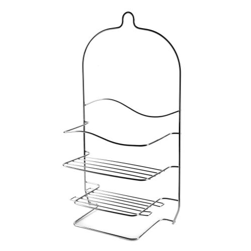 CARL SILVER ezüst fürdőszobai polc, akasztható zuhanypolc