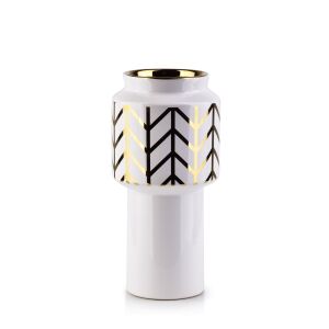 MONDEX MARITTA Arany-fehér kerámia váza 25cm