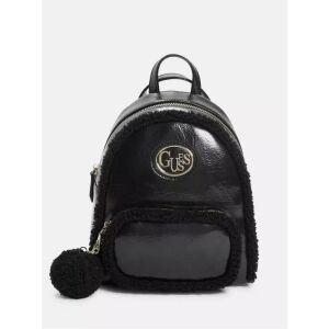 GUESS Gina fekete műbőr hátizsák pom-pom részlettel - Guess