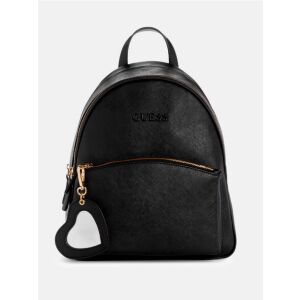 GUESS Copper fekete hátizsák 100% eko bőrből, szív alakú díszítéssel - Guess