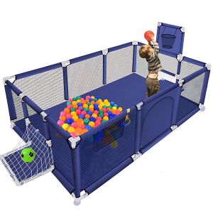 Teno® játszótér, kosárlabdapalánkkal és futballhálóval, kültéri/ beltéri, multifunkcionális, 182 x 122 x 64 cm, kék 137431505 - Járóka