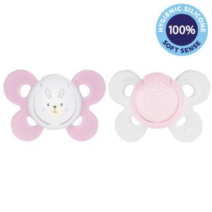 CHICCO Physio Comfort silicone pacifier 2-6m girl - bunny/spots 2 pcs 137431891 - Feeding
