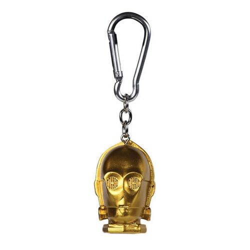 Star Wars C3PO 3D Maszk Kulcstartó, arany színű - Pyramid International