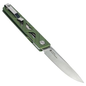 Pohľad pod uhlom na skladací nôž Ruike P878-AG, zelená hliníková rukoväť - Vreckové nože a vreckové nožíky