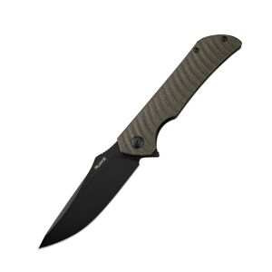 Skladací nôž Ruike P123-MB s rukoväťou Micarta, čierna čepeľ - Vreckové nože a vreckové nožíky
