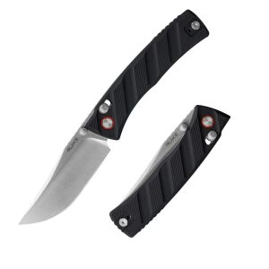 Skladací nôž Ruike P856-B, otvorený a zatvorený pohľad, čierna rukoväť G10 - Vreckové nože a vreckové nožíky