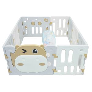 Duży, praktyczny, składany plac zabaw modułowy - Kojec dla dzieci - żółty