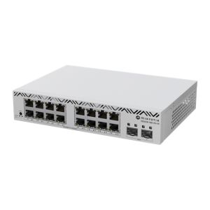 MikroTik CSS318-16G-2S+IN 16-Portos Gigabites Ethernet Switch Szögletes Nézet - Switch