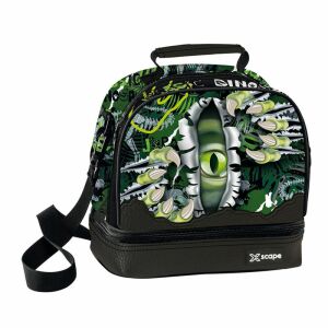 Geantă de prânz Xscape Dino cu compartiment izolat și design cu ochi de dinozaur - Genți de prânz