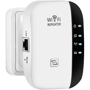 Vezeték nélküli hálózati jelerősítő, LittleDomi, WiFi jelerősítő 300Mbps, 802.11n b.g., 2.4GHz WLAN, WPS funkcióval, integrált antennákkal, LAN porttal, fekete-fehér 137453444 - Jelerősítő