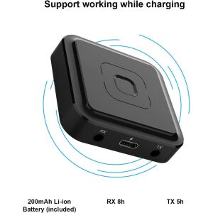 3 az 1-ben Bluetooth adapter, LittleDomi, TX/RX adó és vevő, hívás funkcióval, HD, RCA, AUX jack 3,5 mm fejhallgatóhoz, TV-hez, autóhoz, audiorendszerhez, házimozihoz, laptophoz, PC-hez, Blue 137453596 - Bluetooth adapter