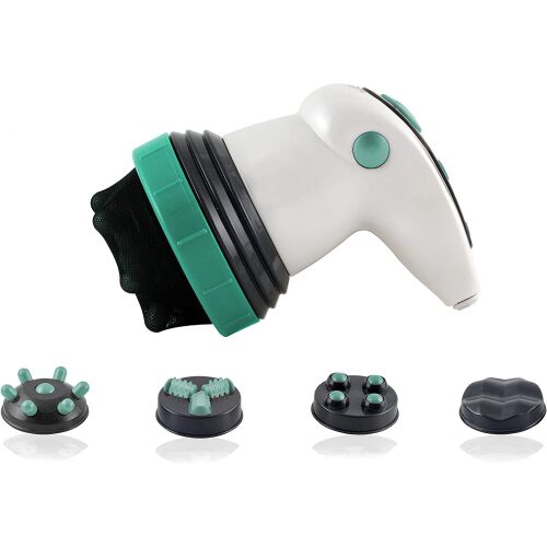 Professzionális cellulit elleni masszírozó, LittleDomi, hármas körkörös működés, infravörös fűtés, állítható sebesség, tonizálás, karcsúsítás, 4 masszázsfej, fehér 137453526