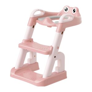 WC-ülőke és ülésmagasító 1 éves kortól, LittleDomi®, 2 lépcsőfok, állítható magasságú lépcsőfok, összecsukható, hordozható, csúszásmentes, fröccsenésgátló, puha párna, támasztófogantyúk, rózs 137453983 - Pelenkázás