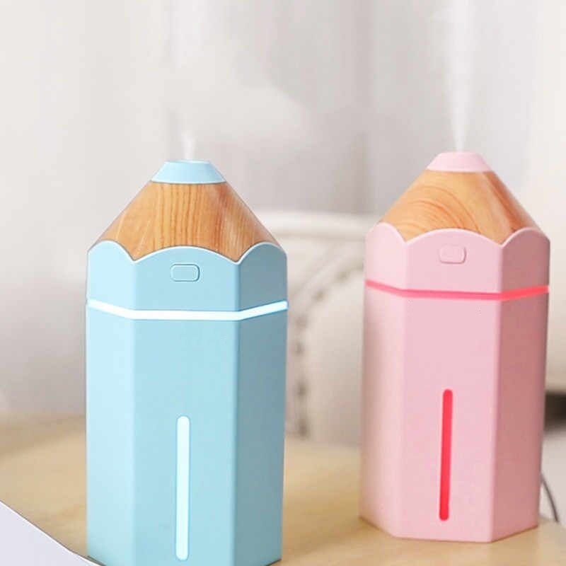 Bleistift-Luftbefeuchter für Zuhause oder Auto, Ultraschall-Aromatherapie, LED-Licht, LittleDomi Aroma Diffuser, 230 ml, Pink