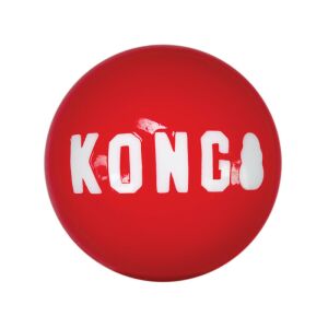 KONG Signature Labda Kutyajáték, Tartós Piros Labda apportírozáshoz - KONG