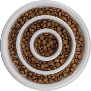 Trixie Tál Műanyag/TPR Evéslassító, 0,45 l/o 23 cm, Szürke 137457311 - Evéslassító kisállat tál