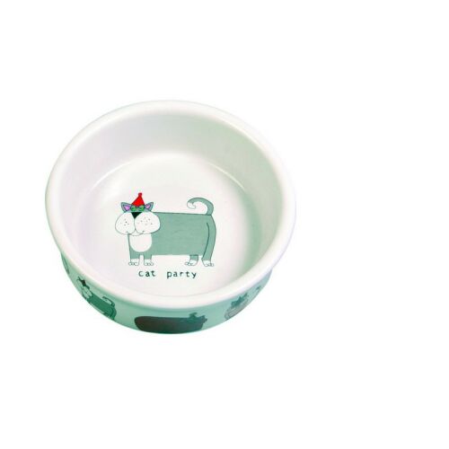 Trixie kerámia macskatál, 0,2l, macska party mintával