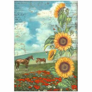 A4 rizspapír, csom. - Sunflower Art and horses