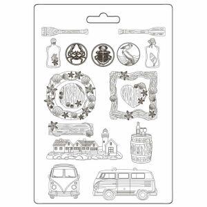 Stamperia Silent Sea A4 Lágy PVC Öntőforma - Tengerészeti és Tengerparti Minták - Stamperia