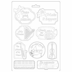 Lágy PVC öntőforma, A4 - Szenvedély zene és kártya