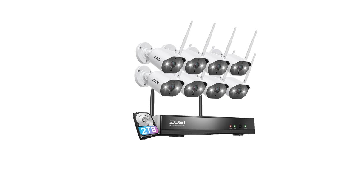 WiFi biztonsági kamerarendszer, AI emberi észlelés, 3MP felbontás, 8 ...