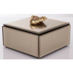 Ékszerdoboz, Üveg, Achát Pezsgő, Arany 8x12x12cm 137524083 - Ékszertároló