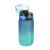 Geöffnete Spirit 600ml blau-grüne Wasserflasche mit Strohhalm