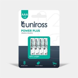 Uniross POWER PLUS 1,5V LR03/AAA/mikro tartós alkáli elem 4db/csomag 137525697 - Uniross