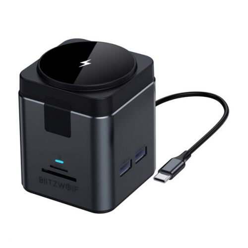 BlitzWolf 9 az 1-ben USB-C Hub vezeték nélküli töltéssel és több USB porttal - USB elosztó