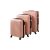 3 részes rózsaszín ABS bőröndszett 4 kerekes 39-99 l S-M-L 137526604
