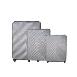 3 részes szürke ABS gurulós bőröndkészlet, S-M-L méretek - Trizand