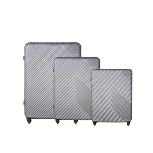 3 részes szürke ABS gurulós bőröndkészlet, S-M-L méretek