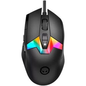 Felülnézet a Lorgar MSP80 Gaming egérről, fekete, RGB világítás, ergonomikus - LORGAR