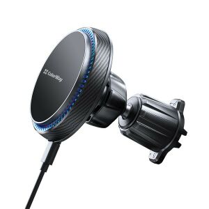 COLORWAY 15W MagSafe Vezeték Nélküli Autós Töltő - 360°-os Légbefúvó 140760269 - Autós töltő