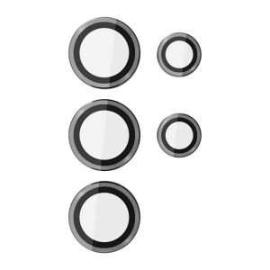 Kamerafilm-készlet Samsung Galaxy S24 Ultra készülékhez, egyedi lencsevédelemmel, üvegből készült, beállítási útmutatóval, átlátszó, FEKETE körvonal