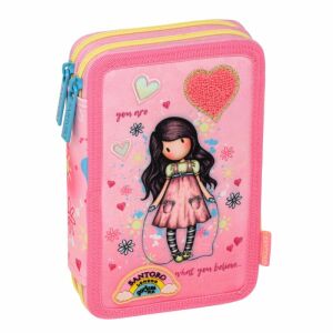 Santoro Gorjuss Springseil Federmäppchen mit Inhalt, rosa, zwei Fächer - Federmappen