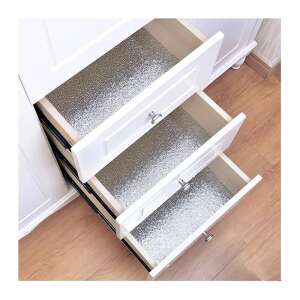 Self-adhesive kitchen foil, drawer liner, silver, 40x200cm - Wallpaper