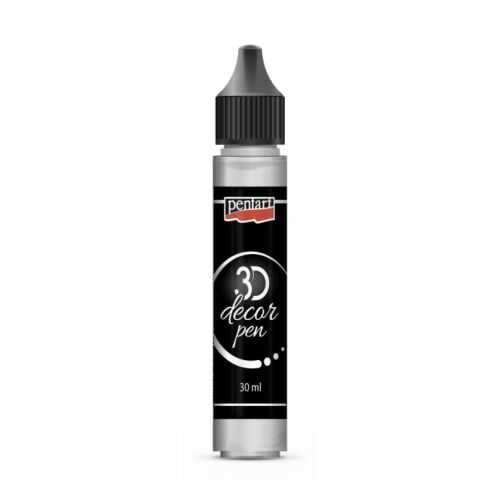 Pentart 3D Dekor Toll - Ezüst - 30ml - Dimenziós festék kézműveskedéshez - Hobby festék