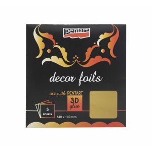 Pentart Dekorfólia arany 14 x 14 cm, 5 db/csomag