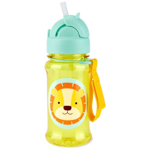Сламка за бутилка Skip Hop Zoo Lion Tritan, 355ml, детска бутилка за вода с дизайн на лъв