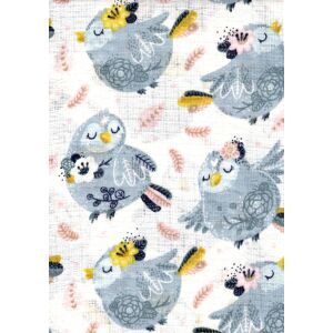 Mintás textil pelenka 1db-os - szürke madarak 137540681 - Textil pelenka