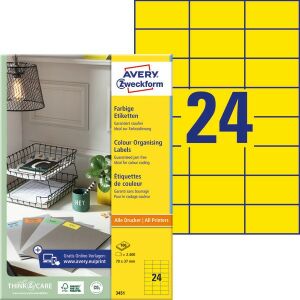 Avery 3451 70x37mm sárga univerzális címke 137540640 - Irodai papíráru