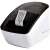 Brother QL-700 label printer with a printed label, white and black, front view
